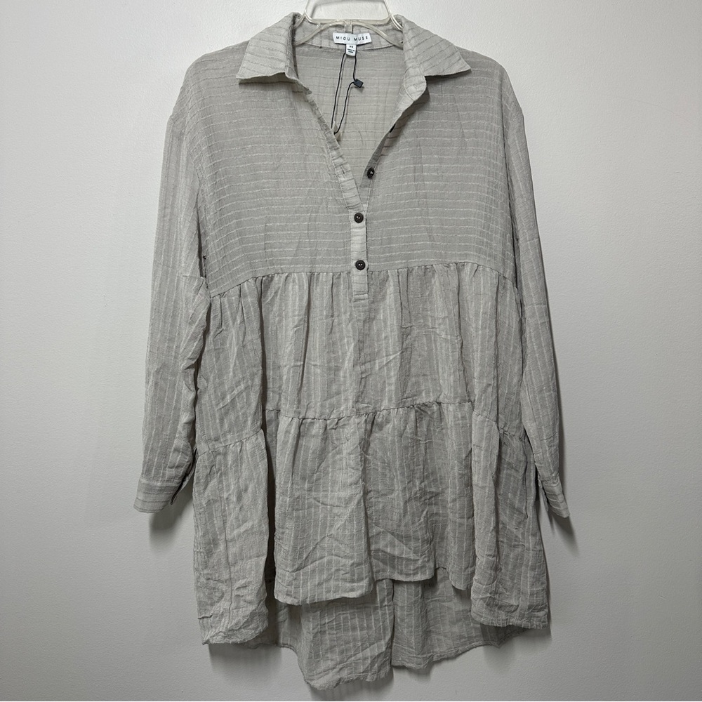 Miou Muse Gauze long sleeve Shirt Dress size XS
